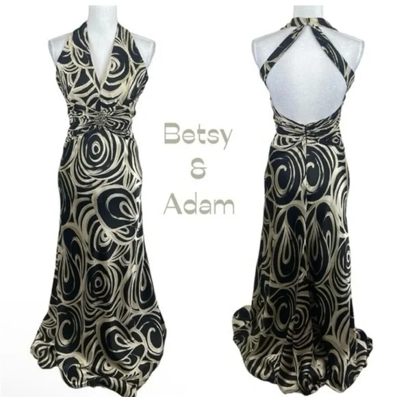 sachin and babi light blue dress Betsy & Adam Petite Embellished Satin Gown